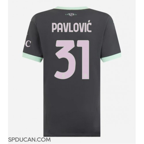 Zenski Nogometni Dres AC Milan Strahinja Pavlovic #31 Rezervni 2024-25 Kratak Rukav